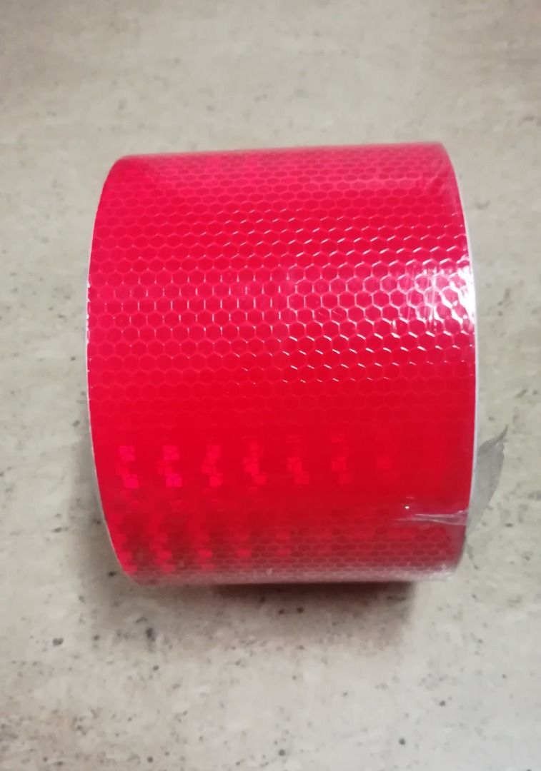 Reflective Tape Reflector Sticker 4 inches Red (Category: Industrial Equipment) located in Manila. Submitted by toplen (Listing ID 1466628781, Image 2). Description: Color: Red Size: 4 inches 40 meters Honeycomb Reflective sticker Adhesive tape.