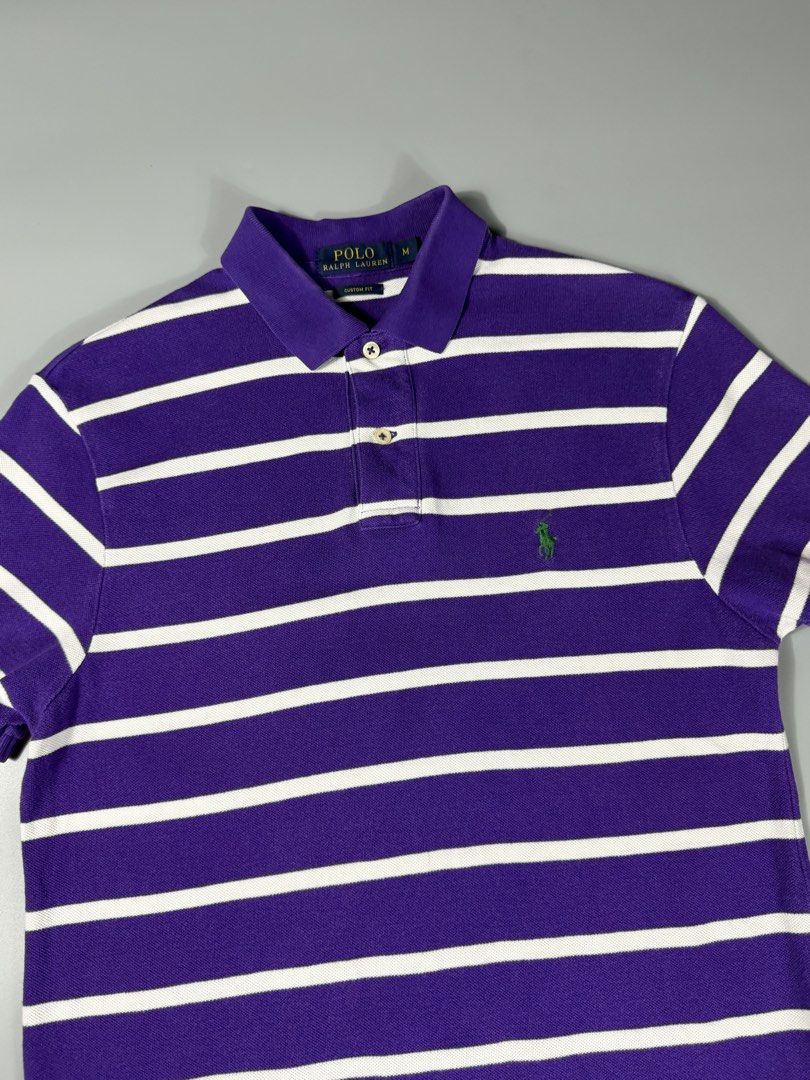 RL Small Pony Purple Striped Polo (Category: Tshirts & Polo Shirts ) located in Manila. Submitted by whowearsstreetwear (Listing ID 1466736410, Image 2). Description: RL Small Pony Purple Striped Polo (Authentic) - Size: Medium on tag (measurements in inches) W - 19.5 L - 28 - 29 Condition: Very Good - Excellent Flaw/s: minor sign of usage + shipping fee Location: Manila (Near UST).