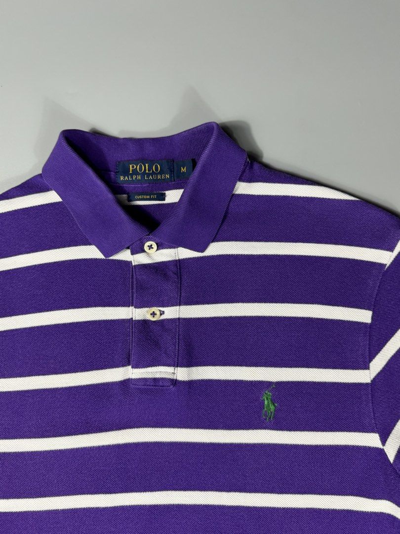RL Small Pony Purple Striped Polo (Category: Tshirts & Polo Shirts ) located in Manila. Submitted by whowearsstreetwear (Listing ID 1466736410, Image 3). Description: RL Small Pony Purple Striped Polo (Authentic) - Size: Medium on tag (measurements in inches) W - 19.5 L - 28 - 29 Condition: Very Good - Excellent Flaw/s: minor sign of usage + shipping fee Location: Manila (Near UST).