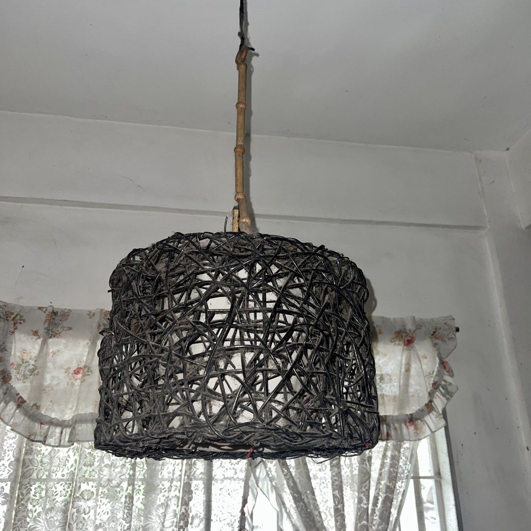 Rustic Rattan Light with Bamboo Stem (Category: Lighting) located in Marikina City. Submitted by prelovedbydee. (Listing ID 1466574795, Image 2). Description: can negotiate ☺️.