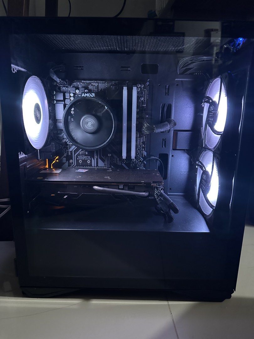 Ryzen 5 3600 System Unit (Category: Desktops) located in Makati City. Submitted by mlavillajr (Listing ID 1466766299, Image 2). Description: Selling my personal PC Used only for Valorant / League of Legends Specs: MOTHERBOARD: Gigabyte B450M CPU: AMD Ryzen 5 3600 with AMD stock cooler GPU: Powercolor RX580 4gb RAM: Corsair Vengeance RGB 2x16GB PSU: Corsair CV650 80plus Bronze STORAGE: 256 gb SSD / 1TB HDD Seagate Barracuda CPU CASE: DarkFlash DLM