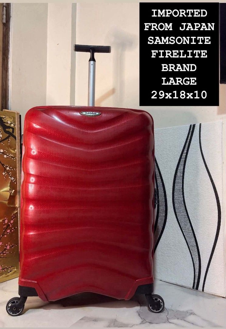 Samsonite Cosmolite (Category: Luggage) located in Manila. Submitted by jzjapansurplus (Listing ID 1466587047, Image 1). Description: 🇯🇵IMPORTED FROM JAPAN SAMSONITE BLACK LABEL FIRELITE SPINNER LARGE SIZE LUGGAGE 🇯🇵 🎯 TSA CODED LOCK 🎯 SUPER LIGHTWEIGHT 🎯 SMOOTH 360 WHEELS ROTATION 🎯 HIGH QUALITY FIBER POLYCARBONATE CASE 🎯 COMFORTABLE TOP AND SIDE HANDLE CARRY 🎯 SMOOTH PUSH HANDLE TROLLEY 🎯 WIDE SPACE CAPACITY NO ISSUE.. MINIMAL MARK O