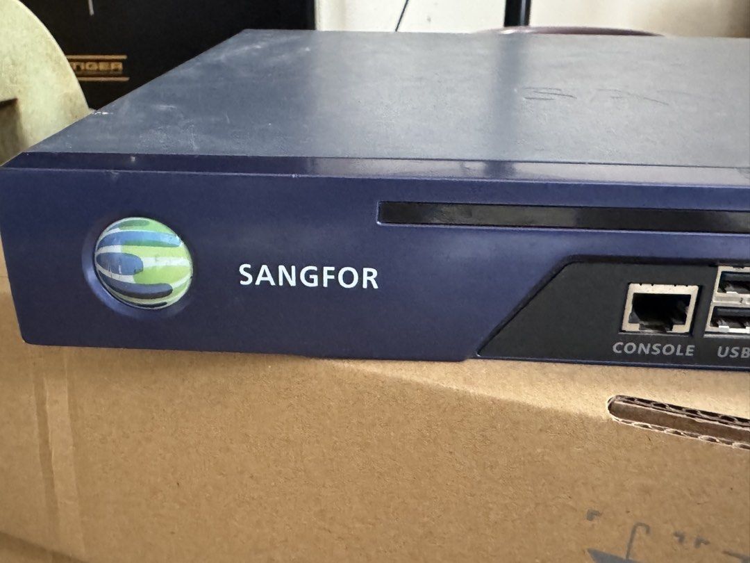 Sangfor AF-1000 V8.0 Firewall (Category: Networking) located in Manila. Submitted by snowjemfri62047 (Listing ID 1466604235, Image 1). Description: - Model: Sangfor AF-1000 V8.0 Network Firewall - Front Ports: Console, USB, ETH1 to ETH3 ethernet ports, and manage port - Rear Features: Power switch, AC power socket, and cooling fan vents - Power Supply: 110-240V AC .