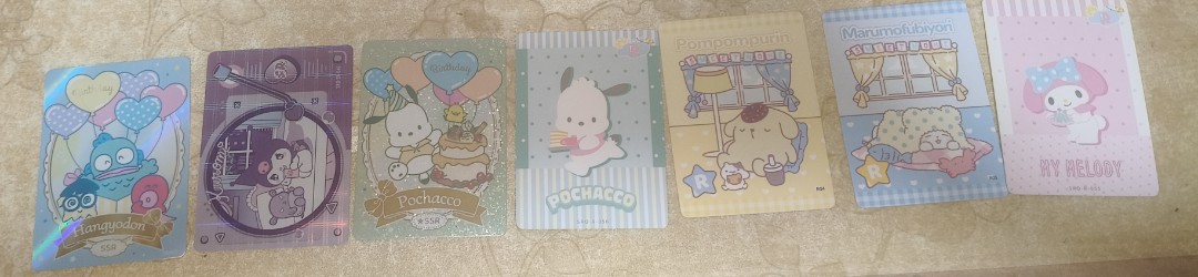 Sanrio Hello Kitty Pochacco Pompompurin Kuromi Holographic Cards Set ...