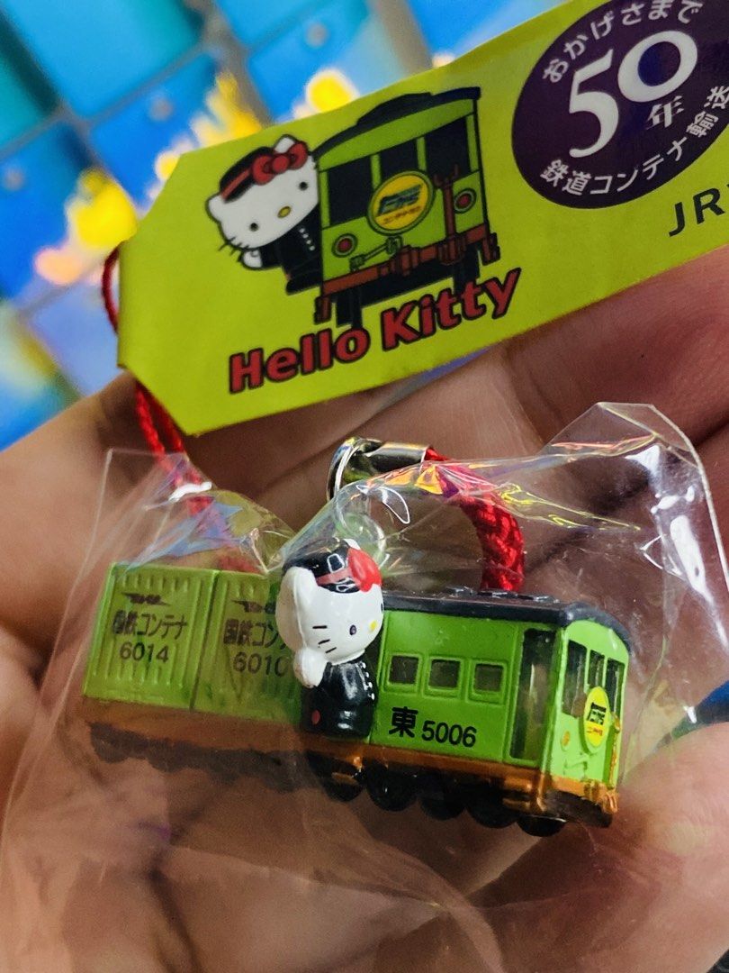 Sanrio Hello kitty train strap charm (Category: Character Goods) located in Manila. Submitted by kawaii_omocha_est2020 (Listing ID 1466734250, Image 2). Description: Green - 680 Blue, Red, Black & White - 480 EACH.