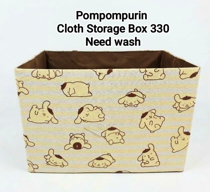 Sanrio Pompompurin Cloth Storage Box (Category: Storage Boxes & Baskets) located in Binan City. Submitted by mayjhe (Listing ID 1466694848, Image 1). Description: 💛 For Sale 💛 🌸 Sanrio Pompompurin 🍀 Cloth Storage Box 📍 Condition: Good / No box / Need wash 💰 Price is ₱ 330.00 👉 Other details posted 🇵🇭 Location Biñan Laguna 🛵 Courier J& T and Lalamove 📋 Shipping by schedule 📍 NO COD & COP 📌 All items are carefully packed and labeled wi