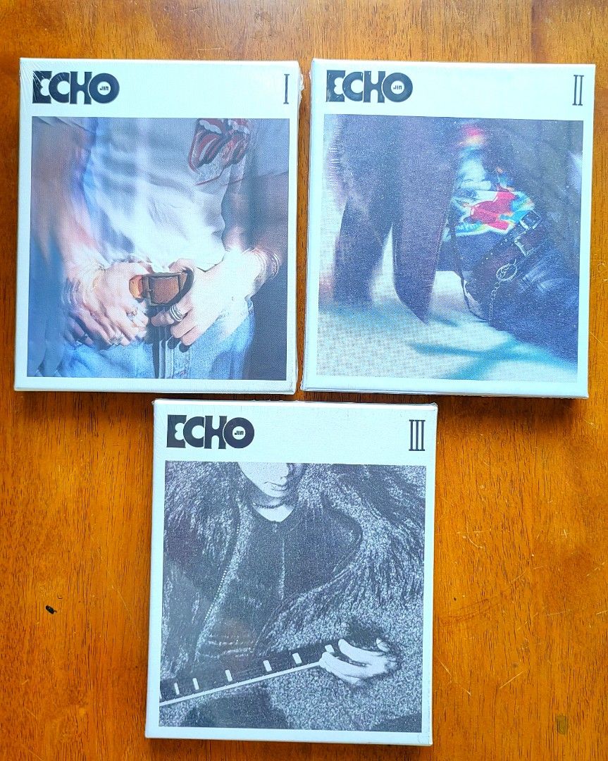 Sealed BTS Jin ECHO (VER I, II, III) (Category: K-Wave Merchandise) located in Cebu City. Submitted by pikapicachuuu_bns (Listing ID 1466707374, Image 1). Description: WTS LFB ↪︎ Sealed BTS Jin ECHO (VER I, II, III) 💸 750 each 📍Official 📍On hand 📍Reply or message to claim #bts #jin #v #jungkook #jimin #rm #suga #jhope #btsalbum #kpop #album #merch #army #wts #lfb #willingtosell #lookingforbuyer #photocard #cd #btsalbum #btsarmy #armybong #bts