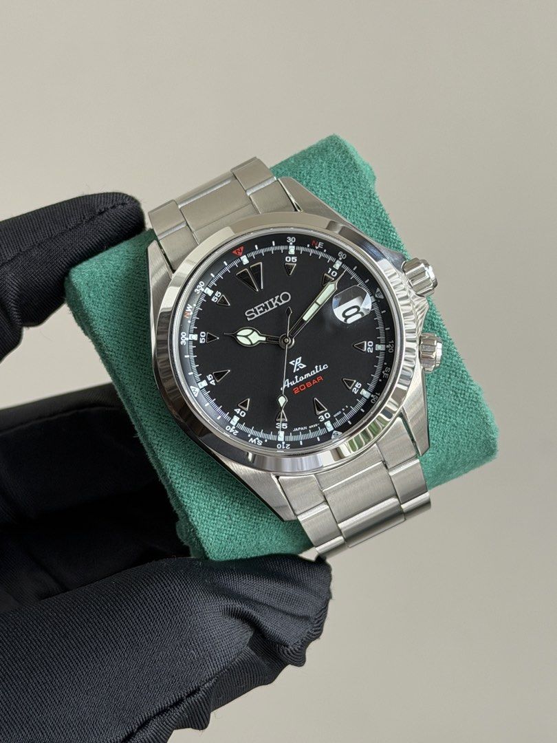 Seiko Alpinist Black Dial #SPB117 (Category: Men's Watches) located in Pasig City. Submitted by kjeldran00 (Listing ID 1466635811, Image 3). Description: Seiko Alpinist Black Dial #SPB117 Condition: 9.8/10 (1 Month old) Inclusions: Outer Box, Watch Box, Hangtag, Extra Links, and Warranty Card Specifications: Automatic Movement with manual winding Caliber Number: 6R35 Case Material: Stainless steel Case Diameter: 39.5mm Case Thickness: 13.2mm Sapp