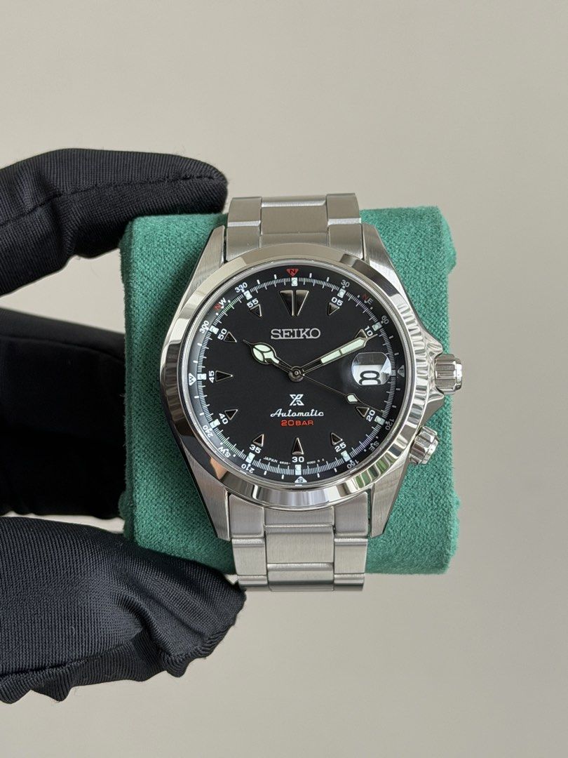 Seiko Alpinist Black Dial #SPB117 (Category: Men's Watches) located in Pasig City. Submitted by kjeldran00 (Listing ID 1466635811, Image 1). Description: Seiko Alpinist Black Dial #SPB117 Condition: 9.8/10 (1 Month old) Inclusions: Outer Box, Watch Box, Hangtag, Extra Links, and Warranty Card Specifications: Automatic Movement with manual winding Caliber Number: 6R35 Case Material: Stainless steel Case Diameter: 39.5mm Case Thickness: 13.2mm Sapp