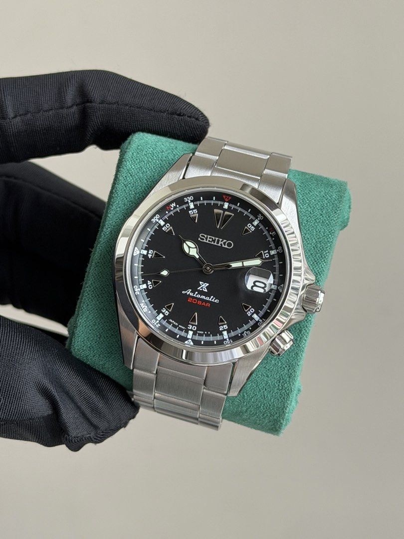Seiko Alpinist Black Dial #SPB117 (Category: Men's Watches) located in Pasig City. Submitted by kjeldran00 (Listing ID 1466635811, Image 2). Description: Seiko Alpinist Black Dial #SPB117 Condition: 9.8/10 (1 Month old) Inclusions: Outer Box, Watch Box, Hangtag, Extra Links, and Warranty Card Specifications: Automatic Movement with manual winding Caliber Number: 6R35 Case Material: Stainless steel Case Diameter: 39.5mm Case Thickness: 13.2mm Sapp