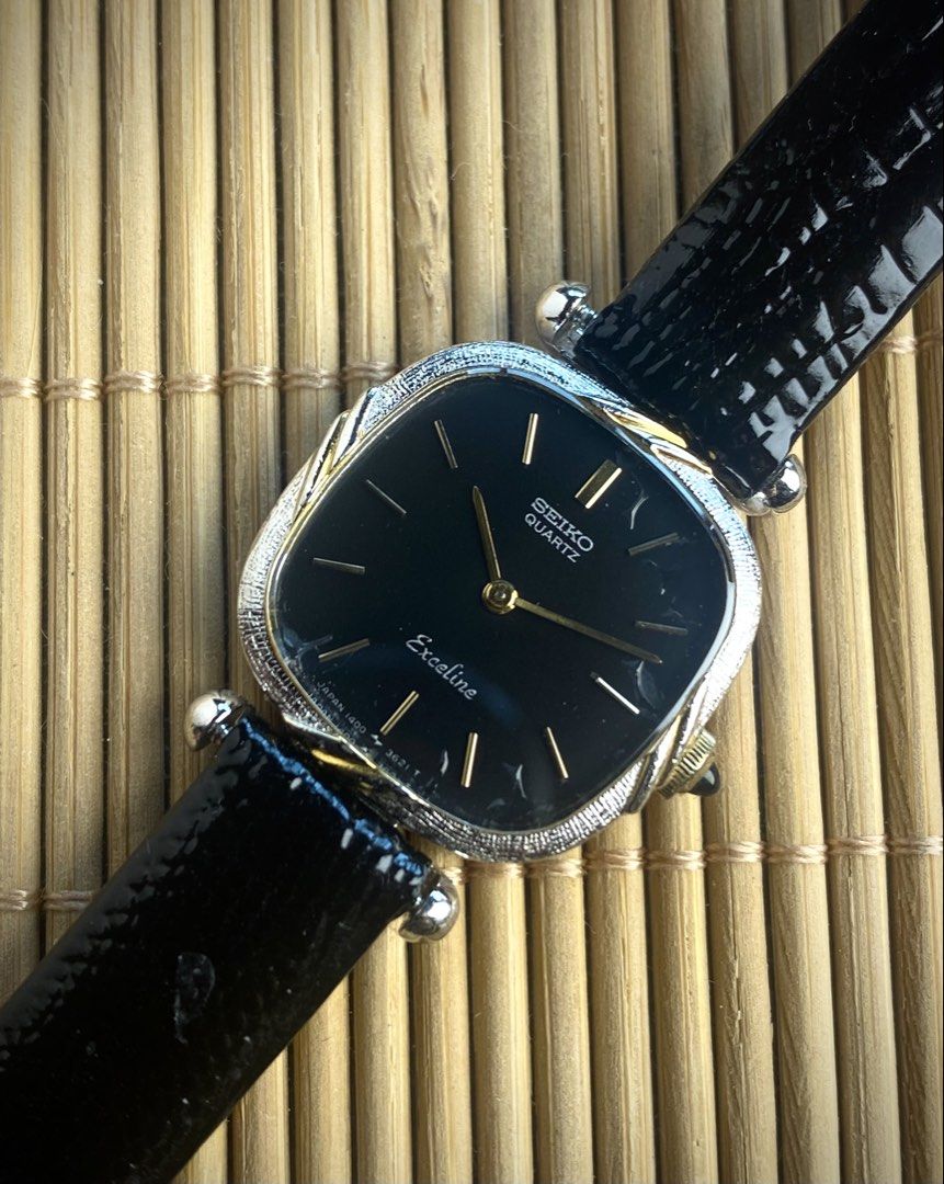 Seiko Exceline Ladies Watch - 1981 (Category: Women's Watches) located in Mandaluyong City. Submitted by watchcraftph (Listing ID 1466586596, Image 1). Description: ❗️For Sale ❗️ [ON HAND] Seiko Exceline Ladies vintage Watch Year: 1981 March Reference: 1400-7020 Genuine Pre-owned Vintage Watch Spec Sheet: ✔️21.5mm art deco two tone case ✔️27.2mm lug to lug ✔️Seiko cal 1400 quartz Movement Japan ✔️AM leather strap ✔️Japan Made Watch and aftermarke