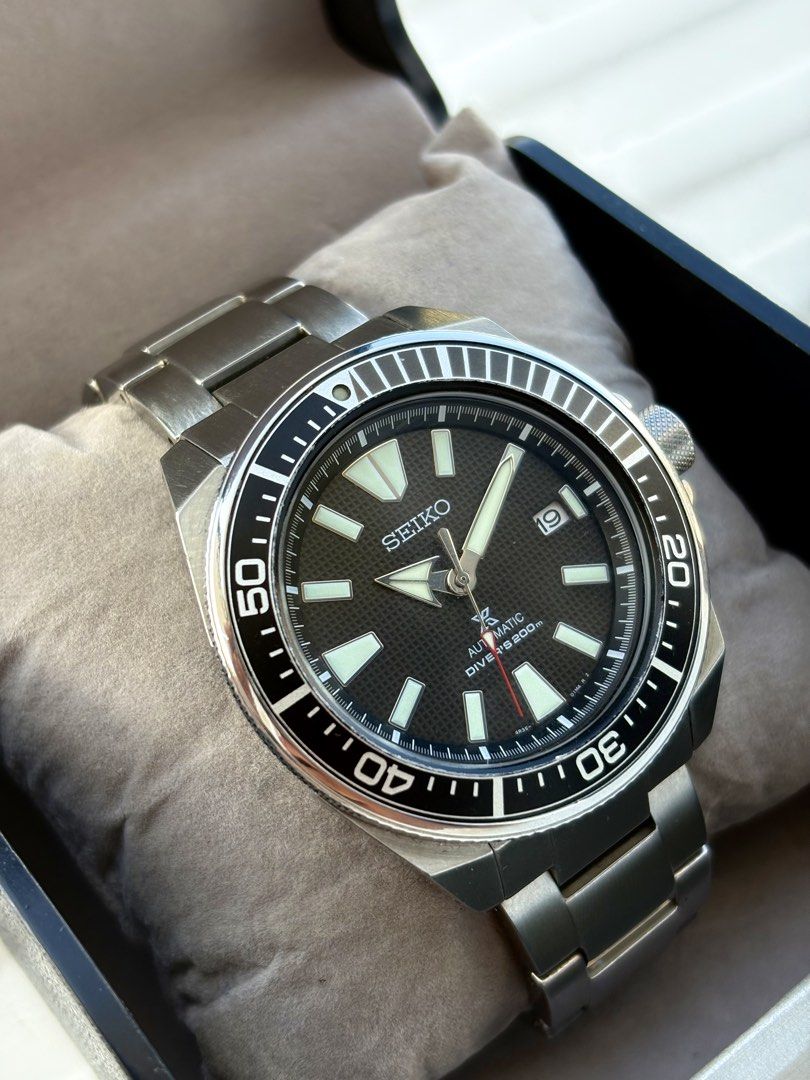 Seiko Prospex Samurai Black (SRPB51) (Category: Men's Watches) located in Dumaguete. Submitted by aszkicker02 (Listing ID 1466609713, Image 3). Description: FOR SALE TIMELESS PIECE❗️ Seiko Prospex Samurai Black (SRPB51) 4R35 caliber | automatic and hand-winding 200 meter water resist 43.8mm case size Watch and Box only Preloved original SRP: 38k❌(discontinued) 🏷️14.5k only✅ #LuMaraCollections #watches #WatchNow #WatchThis #WatchParty.