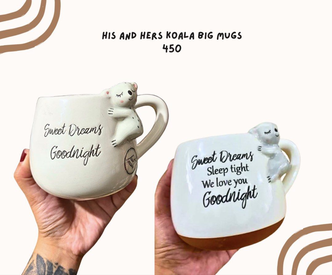 Set of 2 Koala Big Mugs (Category: Coffee & Tea Tableware) located in Pasig City. Submitted by homeyvibesph (Listing ID 1466731344, Image 1). Description: .