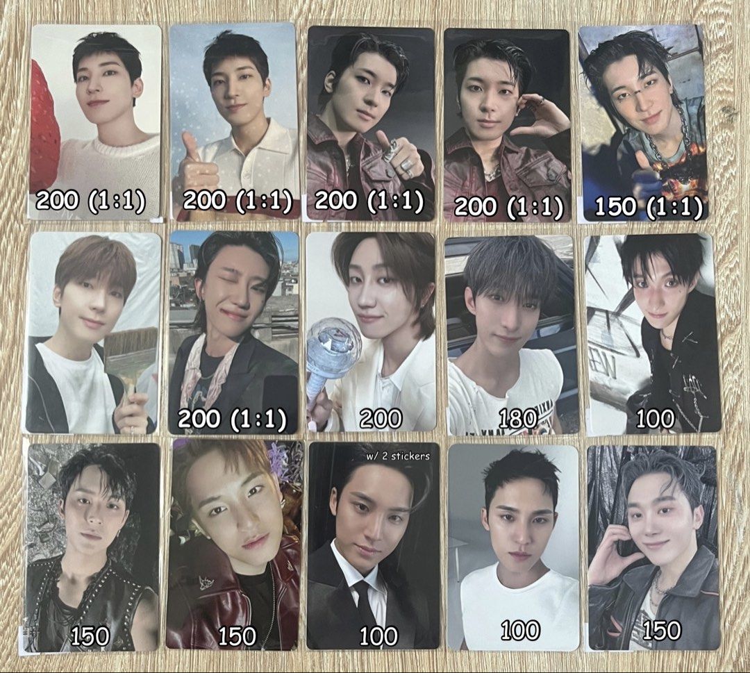 seventeen photocards (Category: Stationery & School Supplies) located in Makati City. Submitted by shophallyuwantph (Listing ID 1466626417, Image 1). Description: seventeen svt photocards poca pcs - ww, mh, dk, mg, sk, vn, dn - check each pic for price - ratio : no ratio - mint conditions PAYO 50% DP || 50% 2 week DOP.