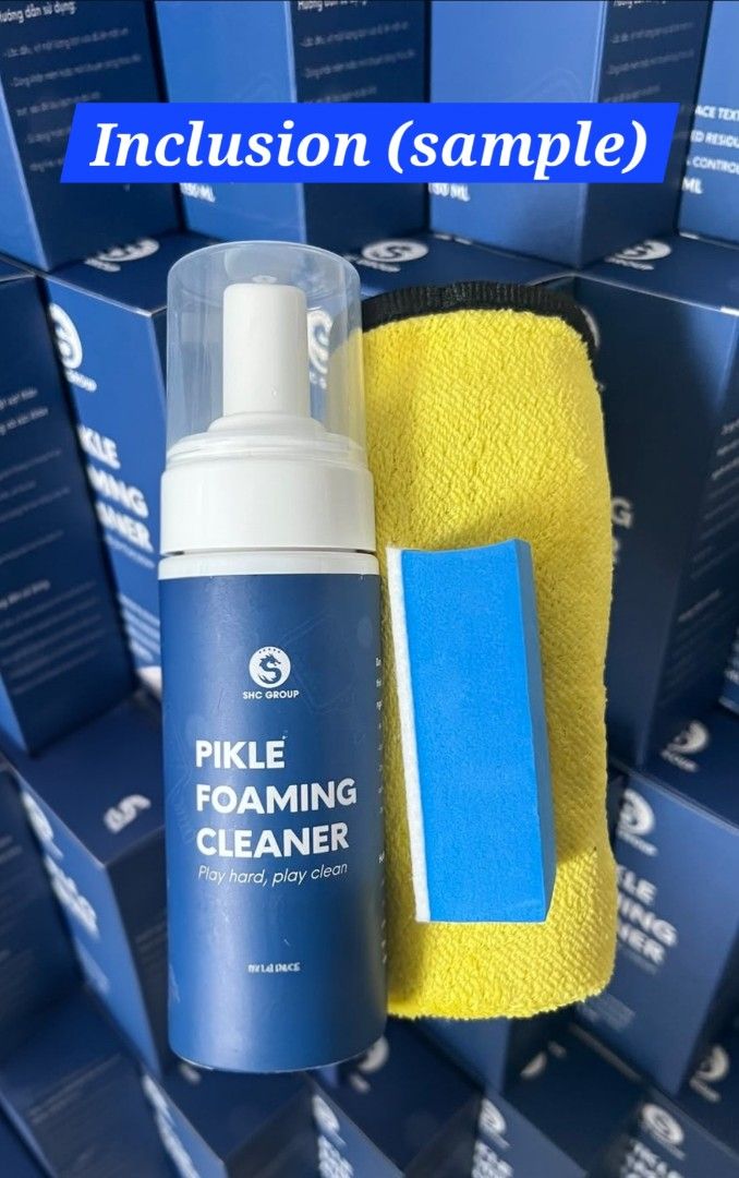 SHC Group Pikle Foaming Cleaner 150ml (Category: Racket and Ball Sports) located in Pasig City. Submitted by treb17 (Listing ID 1466758138, Image 2). Description: Brand new PIKLE FOAMING CLEANER paddle cleaner for raw carbon paddles. Our paddles are Selkirk Omni so basically, it was a wrong purchase. Got it from Sampaguita pickleball store for 700, selling it for only 600. Includes big eraser, micro-fiber cloth and foam cleaner..