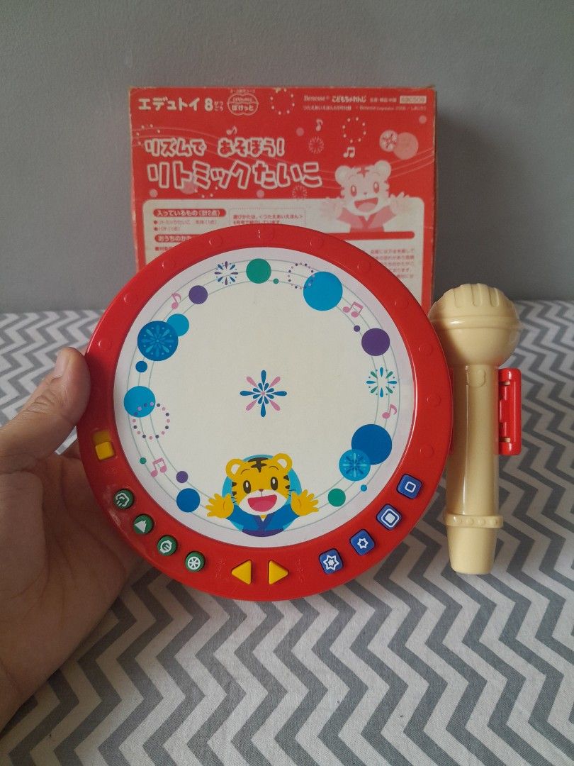 Shimajiro Drums (Category: Educational & Learning Toys) located in Pasig City. Submitted by three.babybears (Listing ID 1466584762, Image 2). Description: battery operated, tested working check our IG page, three_babybears , to view the sample video of this toy.