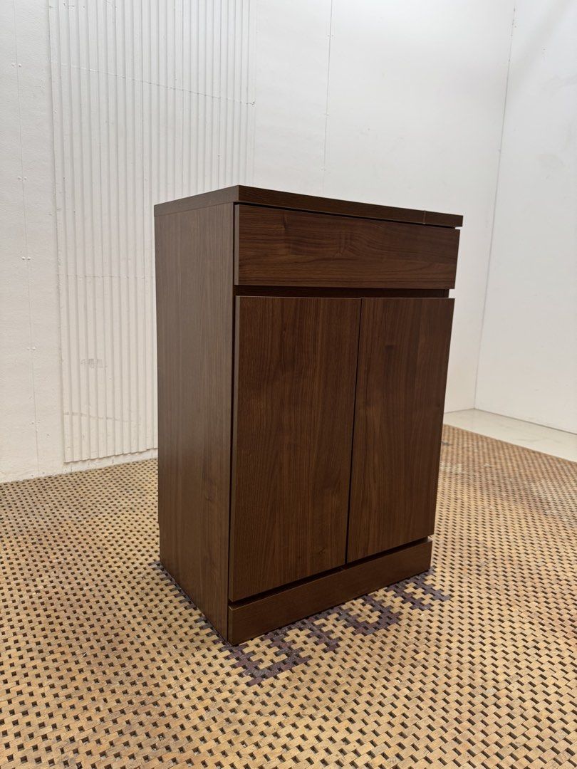 Side Cabinet (Category: Shelves, Cabinets & Racks) located in Quezon City. Submitted by matetdevis13 (Listing ID 1466741445, Image 3). Description: Wooden 2-Door and Drawer Side Cabinet Price: 4,200 L23 x W16 x H35 In good condition Code JMD15-M558.