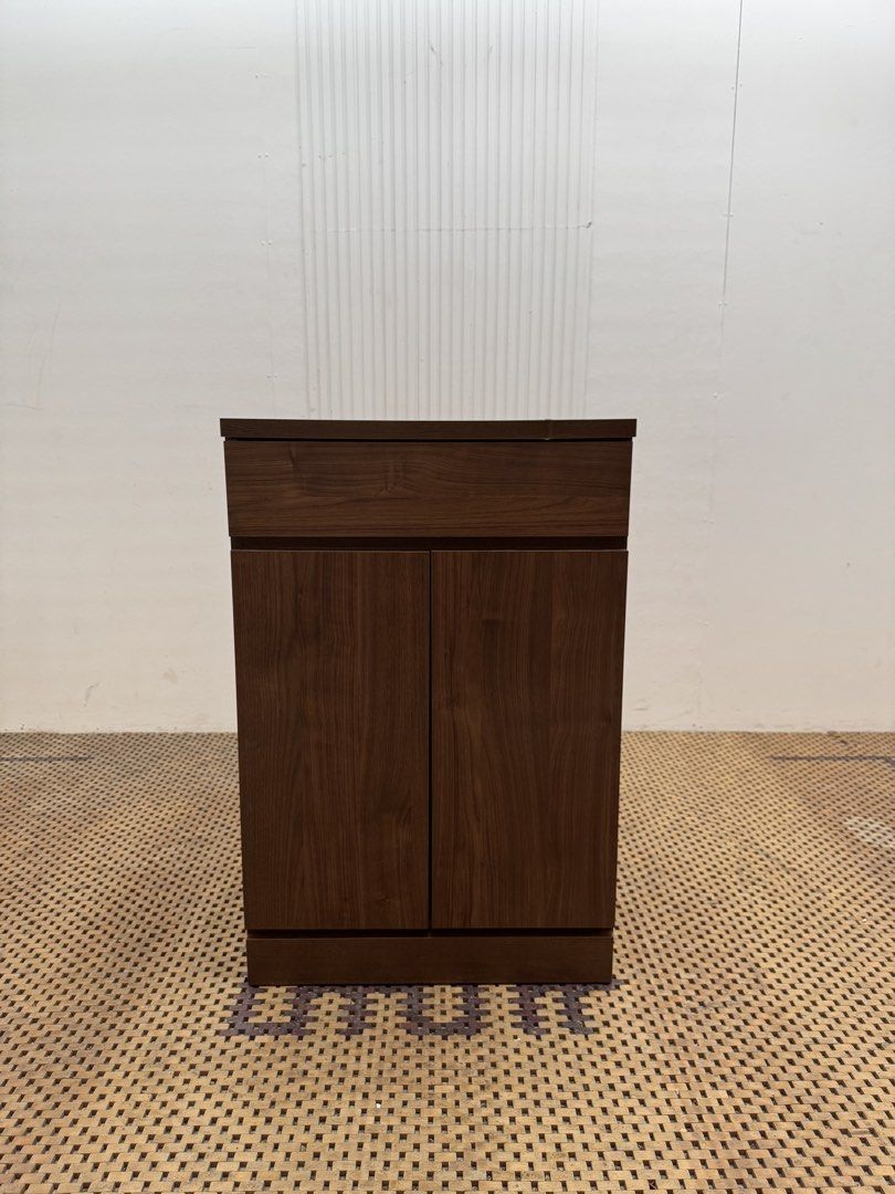 Side Cabinet (Category: Shelves, Cabinets & Racks) located in Quezon City. Submitted by matetdevis13 (Listing ID 1466741445, Image 1). Description: Wooden 2-Door and Drawer Side Cabinet Price: 4,200 L23 x W16 x H35 In good condition Code JMD15-M558.
