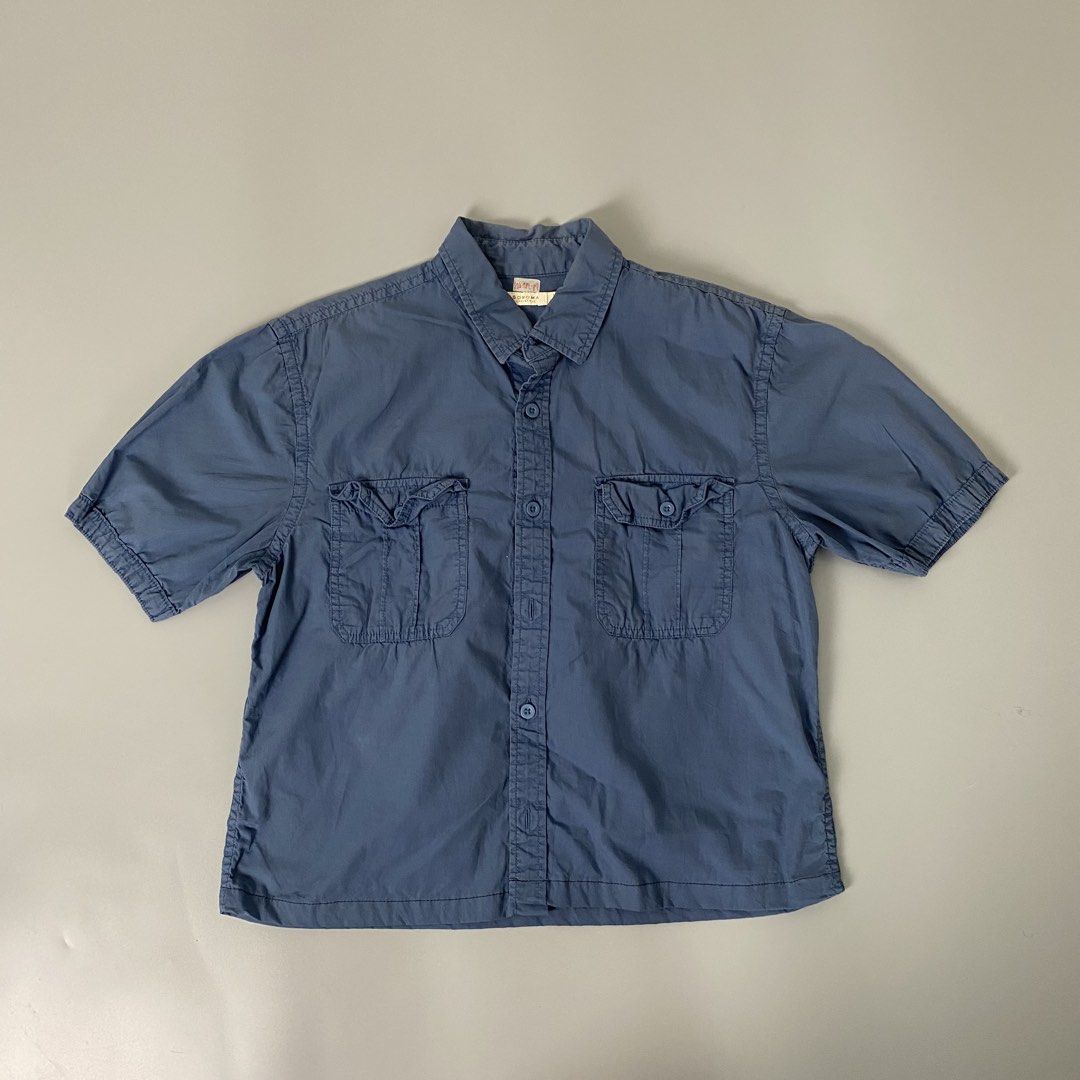 SONOMA 👕| Dark Blue Double Pockets Crop Polo (Category: Tshirts & Polo Shirts ) located in Bulacan. Submitted by orc.ph (Listing ID 1466643311, Image 1). Description: SONOMA 👕| Dark Blue Double Pockets Crop Polo Material Used: Cotton - Dark Blue - Short Sleeve - Button Up - Button Closure - Double Pockets - Semi Formal - Formal - Streetwear - Crop Polo Size: M Width: 19 Length: 21.5 Pristined Condition. No Visible Flaws. No Issue At All ⚠️ Note