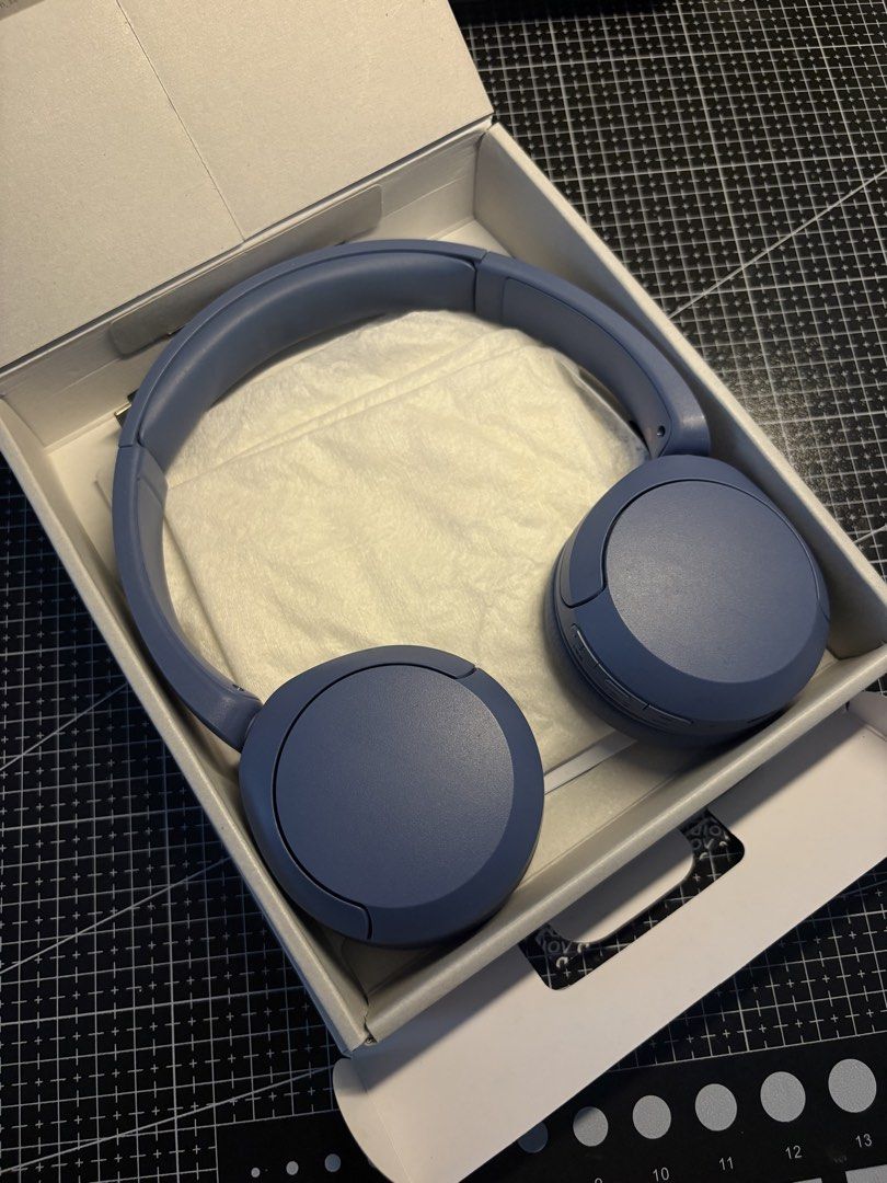 Sony WH-CH520 Wireless Bluetooth Headphones Blue (Category: Headphones & Headsets) located in Manila. Submitted by thriftilaok (Listing ID 1466576159, Image 2). Description: - Brand: Sony wireless headphones - Color: Stylish blue colorway - Design: On-ear with plush cushioned ear pads and adjustable headband - Controls: Built-in buttons conveniently located on the right earcup - Inclusions: Original box, quick start guide, and USB charging cable.
