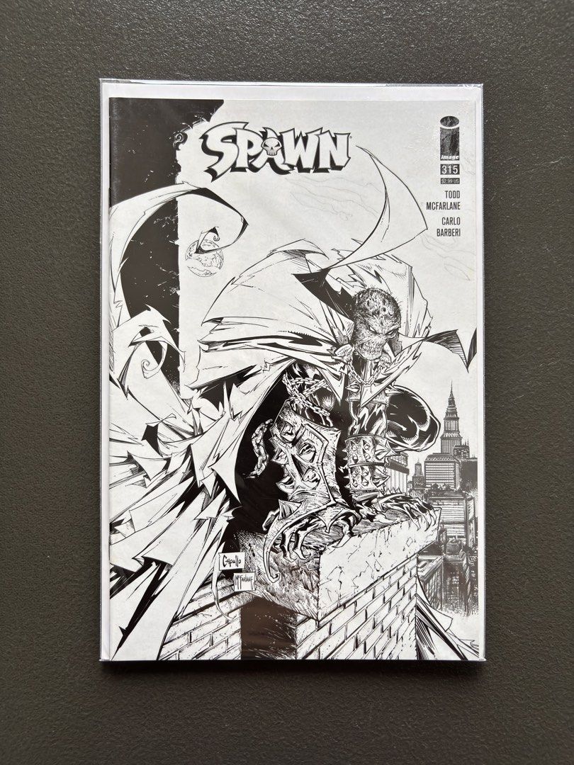 Spawn #315 Cover E Black & White Variant (2021) by Greg Capullo & Todd McFarlane (Category: Comics & Manga) located in Naga. Submitted by dearyesteryear (Listing ID 1466765622, Image 3). Description: FOR SALE: Spawn #315 Cover E Black & White Variant (2021) by Greg Capullo & Todd McFarlane Message me if you’re interested in this one or have a reasonable offer. I’d be happy to help. CLEAN, collector-owned copy. Bagged & boarded since acquisition. 
