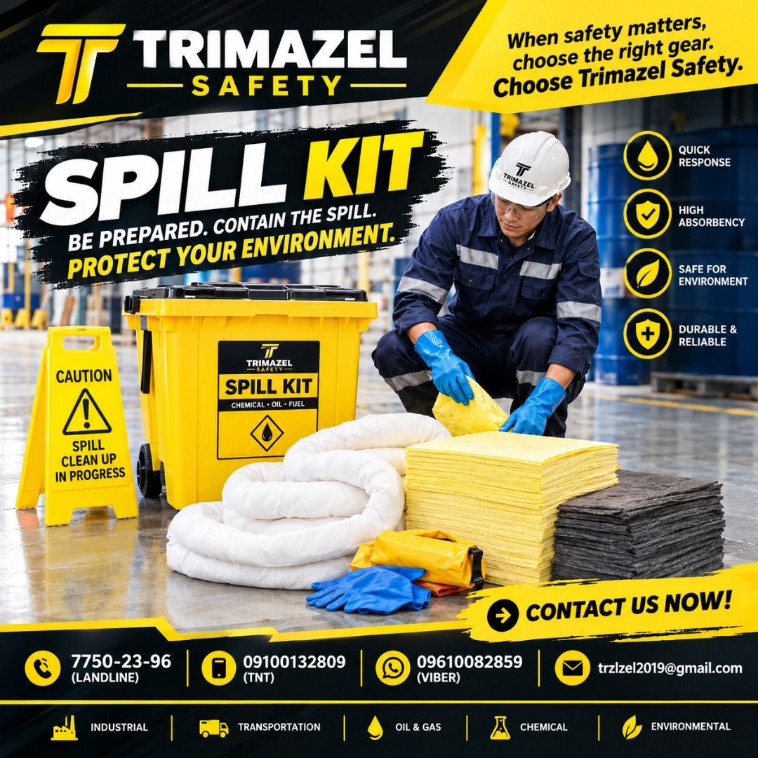 SPILL KIT (Category: Looking For) located in Caloocan City. Submitted by trzl_liza14 (Listing ID 1466626823, Image 1). Description: ✅ Guaranteed lowest price ✅ Quality products ✅ Big discount for bulk orders ✅ 100% LEGIT TRUSTED SUPPLIER! ✅ With Complete Legal Documents ✅ BIR Registered We Supply All Kinds Of PPE Supplies, Raincoat, Hard Hat, Cooler Box, Plastic Trash Bin, Road Barriers, Kayak Boats, Crystal Kayak, Traffic Cone, T-Bollards & All 