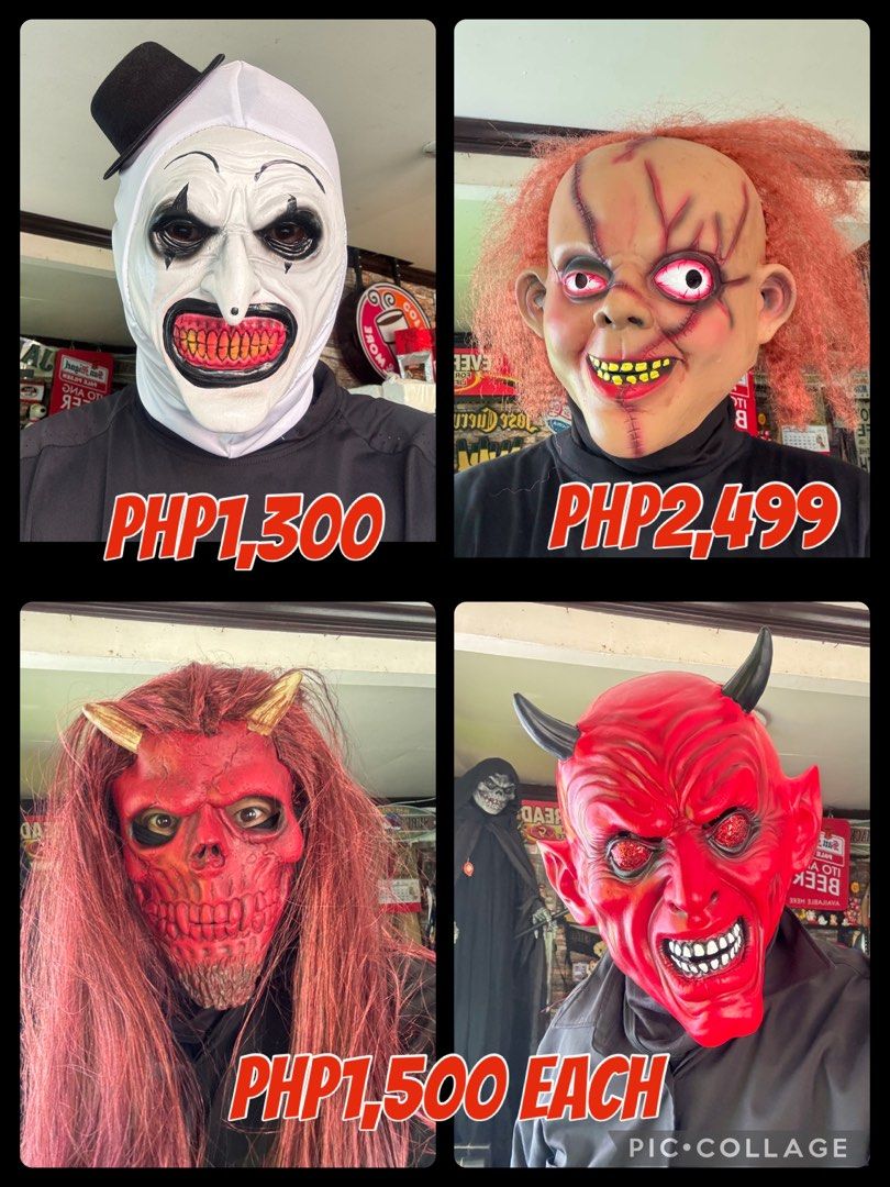 Spooky Halloween Mask (Category: Occasions & Party Supplies) located in Pasig City. Submitted by JMToysandCollectibles (Listing ID 1466688656, Image 1). Description: ‼️Seasonal Item/ Limited Stocks Only‼️ ‼️On Hand Stocks/ Same Day Delivery Near by Provinces‼️ ✅Spooky Halloween Horror Scary Mask ✅All Prices Naka Indicate na sa Pictures ✅MOP: Gcash/ BPI/ BDO ✅Delivery via Lalamove.