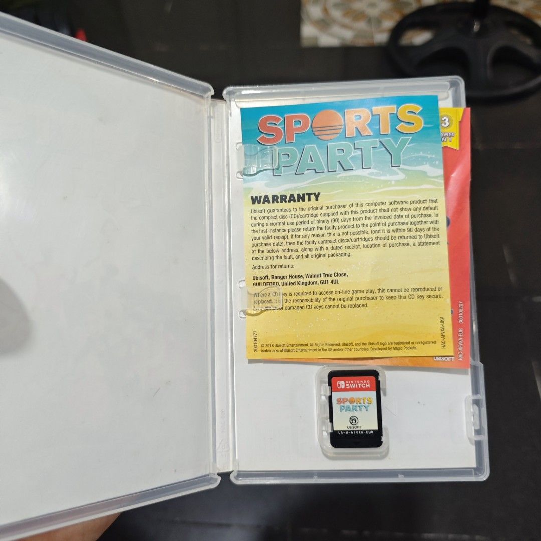 Sports Party Switch Game (Category: Nintendo) located in Quezon City. Submitted by shopme_gadget30 (Listing ID 1466609816, Image 3). Description: kindly read the details first for sale fixed price good Condition tested and working with case and game card compatible to Nintendo switch eur region qc area meet up: sm north shipping fee must shoulder by the buyer via lalamove or grab payment: bdo/gcash happy gaming everyone.