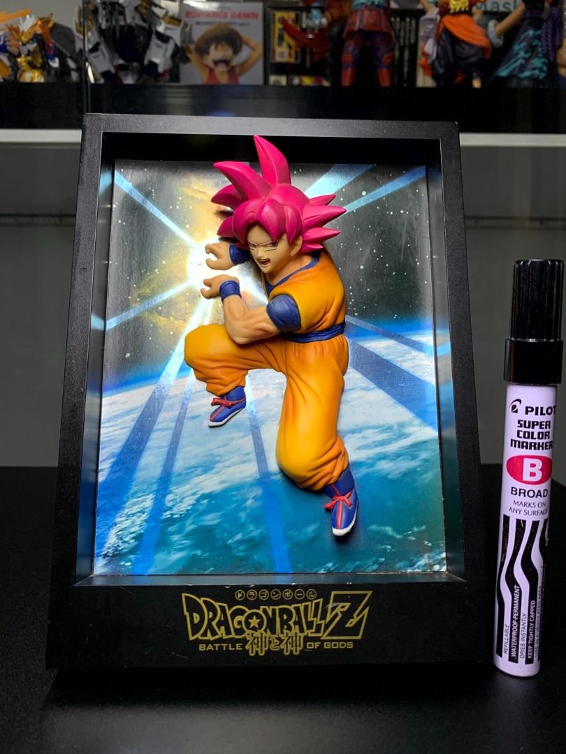 SSJ God Goku Frame (Category: Figurines & Statues) located in Davao. Submitted by store.teamdenzhobbies (Listing ID 1466728297, Image 1). Description: INFO: Authentic, Loose MARKINGS: Yes ISSUE: Scratches.