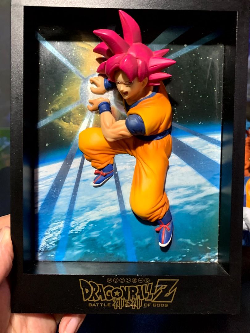SSJ God Goku Frame (Category: Figurines & Statues) located in Davao. Submitted by store.teamdenzhobbies (Listing ID 1466728297, Image 3). Description: INFO: Authentic, Loose MARKINGS: Yes ISSUE: Scratches.