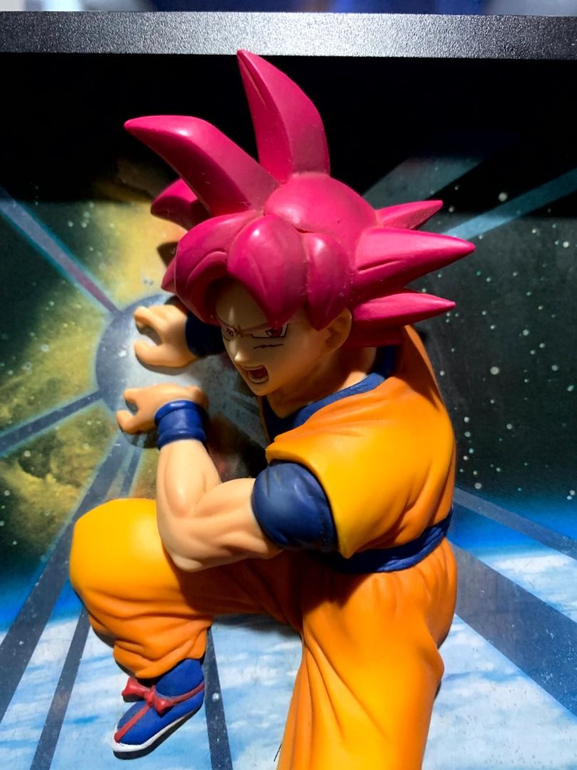 SSJ God Goku Frame (Category: Figurines & Statues) located in Davao. Submitted by store.teamdenzhobbies (Listing ID 1466728297, Image 2). Description: INFO: Authentic, Loose MARKINGS: Yes ISSUE: Scratches.