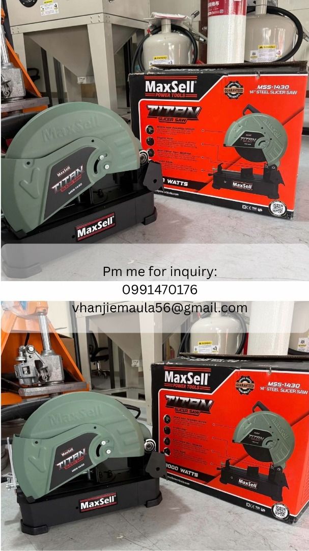 Steel Slicer Saw (Category: Construction Tools & Equipment) located in Manila. Submitted by althea.maula08 (Listing ID 1466642989, Image 1). Description: .