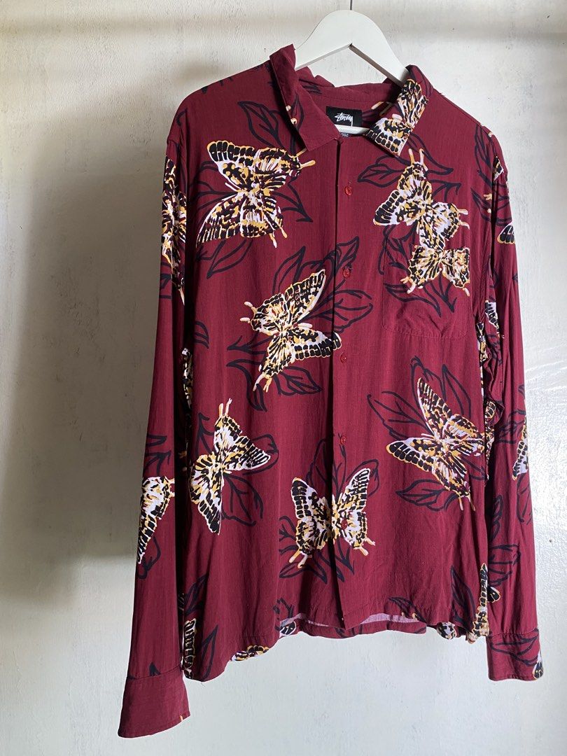 Stussy - Butterfly Button-Down Polo L/S (Category: Formal Shirts) located in Puerto Princesa. Submitted by something___. (Listing ID 1466635108, Image 2). Description: Stussy - Butterfly Button-Down Polo L/S Tagged Size: XL Dimensions Length: 30 Width: 23.5 Condition: Excellent Color rate: 10 Flaws: None.