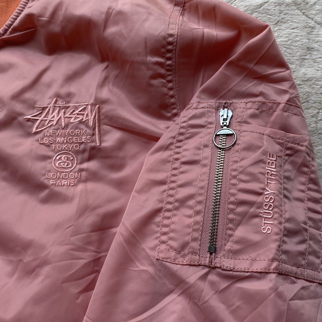 Stussy Peach zip up Nylon Bomber Jacket (Category: Coats, Jackets and Outerwear) located in Davao. Submitted by bangers01 (Listing ID 1466770622, Image 2). Description: .