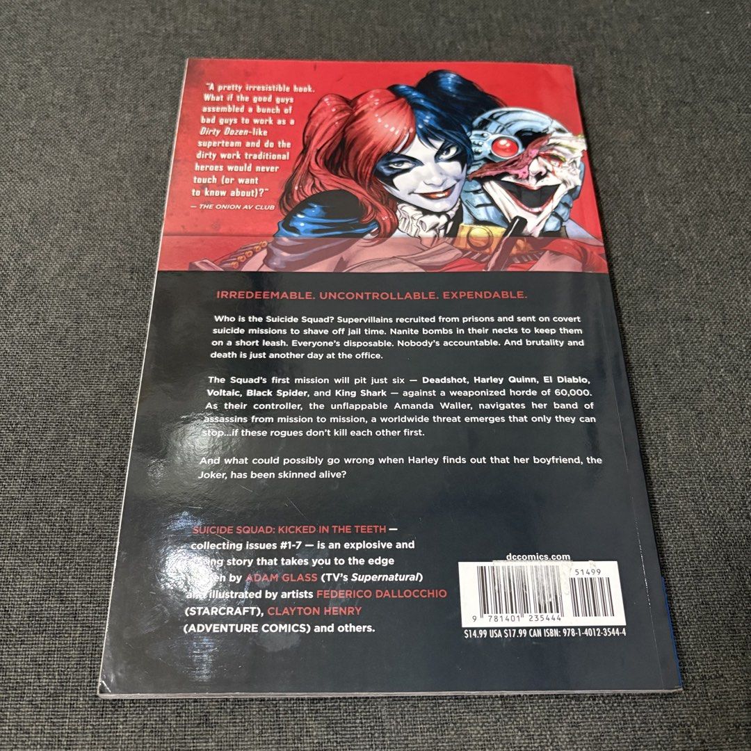 Suicide Squad Vol. 1: Kicked in the Teeth (TPB Comics) (Category: Comics & Manga) located in Imus. Submitted by declutter201 (Listing ID 1466770359, Image 2). Description: Price: P300 Prio payo Location: Imus, Cavite MOP: BDO, Gcash, Maya, GoTyme MOD: GGX, J&T, SDD RFS: Decluttering You can message me for more details.
