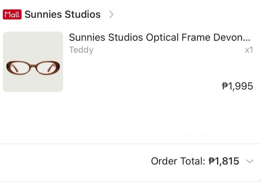 Sunnies Studios Optical Frame Devon Teddy (Category: Sunglasses & Eyewear) located in Quezon City. Submitted by closetcleanupbuyfrme (Listing ID 1466316286, Image 2). Description: - Brand: Sunnies Studios - Model: Devon Teddy (Brown Translucent Oval) - Condition: Brand new with standard demo lenses (ready for your prescription or blue light lenses) - Inclusions: Matching beige hardshell case with embossed logo, cleaning cloth, original receipt, a