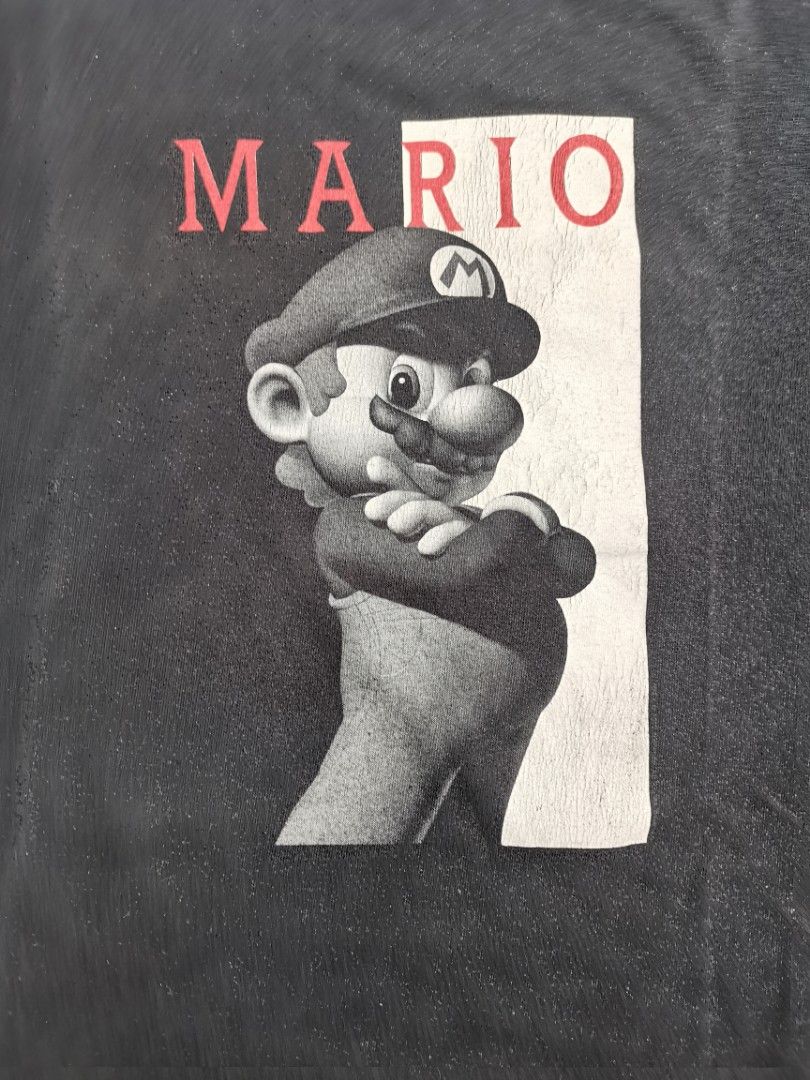 Supermario scarface (Category: Tshirts & Polo Shirts ) located in Navotas City. Submitted by rafthrift (Listing ID 1466691487, Image 3). Description: Supermario scarface Dated 2007 23.8x29 Xl on tag Issue:fade,crack print,pinhole.