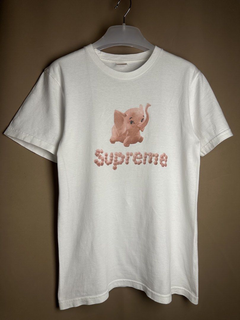 Supreme Elephant Tee (Category: Tshirts & Polo Shirts ) located in Marikina City. Submitted by swiftsian (Listing ID 1466660498, Image 1). Description: Supreme Elephant Tee 'WHITE' - Size: Small - Issue: Crack Print - Manage your expectations. Some issues may not be seen or indicated. - Color may vary due to lighting Shipping: Lalamove/J&T .
