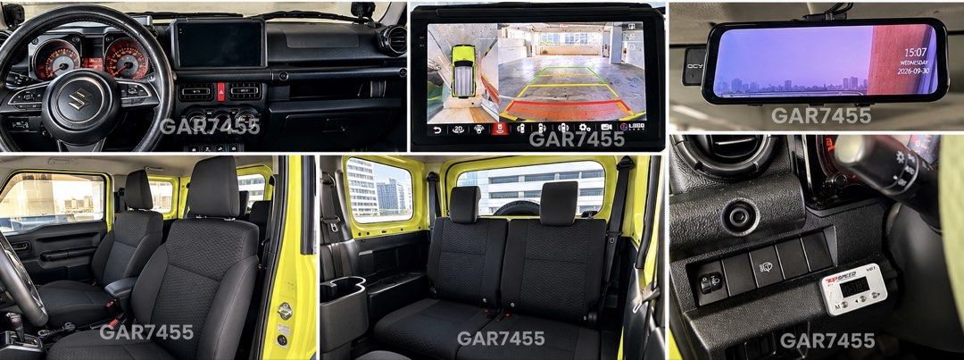 Suzuki Jimny GLX AT Auto (Category: Used Cars) located in Consolacion. Submitted by jl_ua (Listing ID 1466613433, Image 3). Description: Selling my 2022 Suzuki Jimny GLX, top-of-the-line variant, with only 27,000 km mileage. Well-maintained and upgraded for both daily driving and weekend adventures, featuring an upgraded multimedia system, 360° Sony camera, front/rear dashcam with rearview. mirror camera, Roadcruza mud-terrain tires, and a 2.5 × 