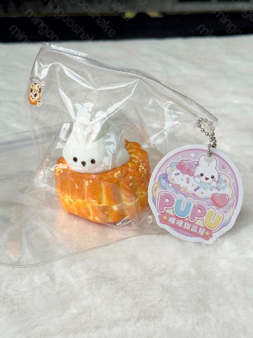 Taba Squishy - Pupu Studio - Bunny on mooncake (Category: Interactive Toys) located in Paranaque City. Submitted by mingooshake (Listing ID 1466600903, Image 3). Description: ON HAND > Texture: creamy mud > with free PVC bag NO REFUND ONCE ORDER HAS BEEN PLACED MOP: Gcash/Maya/BDO/Unionbank (PAYO) MOD: SDD Lalamove/Grab | J&T (SF shouldered by buyer) 📍Loc: San Martin de Porres, Paranaque (near Arca South, Taguig) More plush and blind box items o