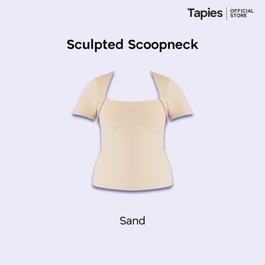 TAPIES FORM FLEX SCULPTED SCOOPNECK SAND (Category: Shirts) located in Quezon City. Submitted by soldbypam (Listing ID 1466674500, Image 1). Description: Worn once only Bought for 999 Last price posted.