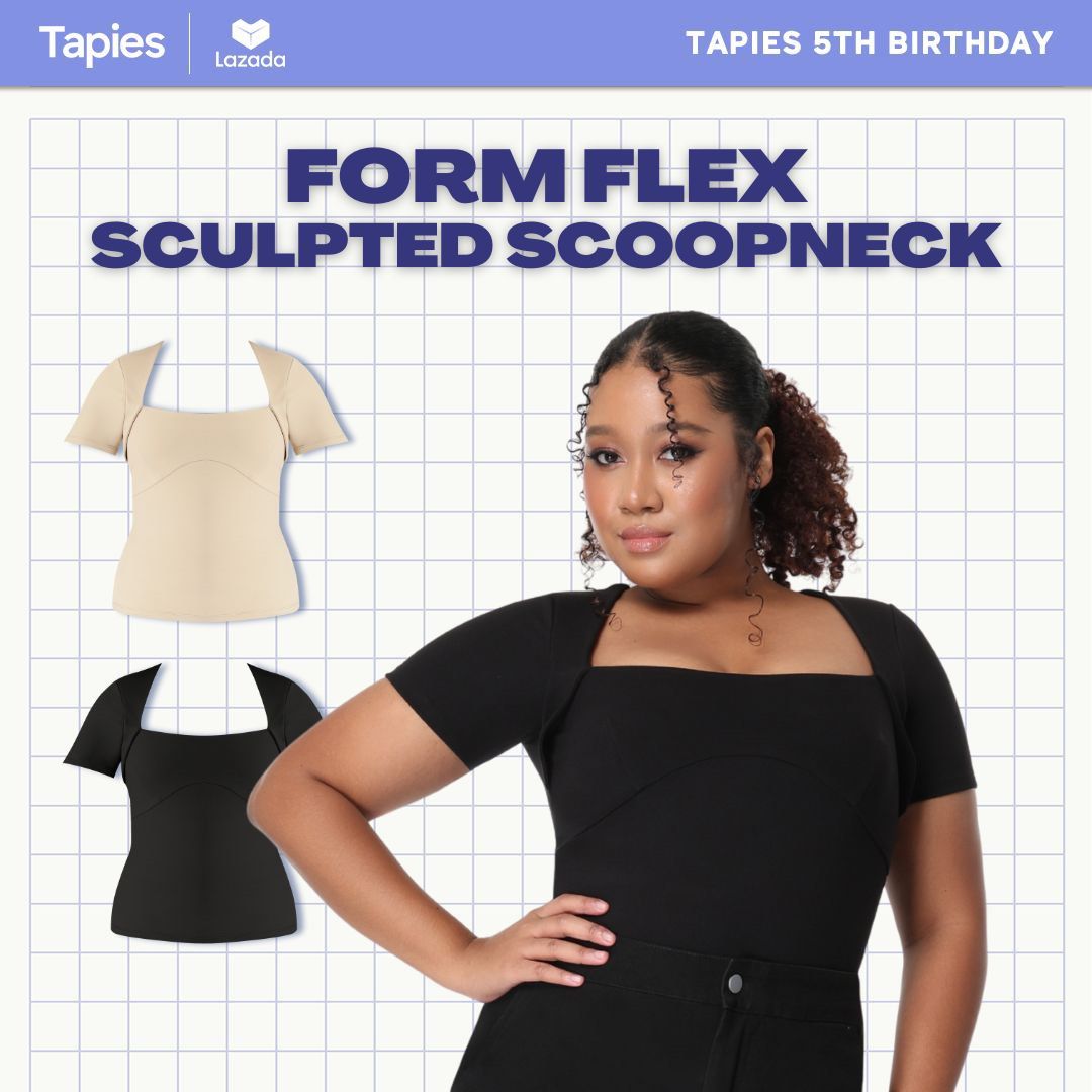 TAPIES FORM FLEX SCULPTED SCOOPNECK SAND (Category: Shirts) located in Quezon City. Submitted by soldbypam (Listing ID 1466674500, Image 2). Description: Worn once only Bought for 999 Last price posted.