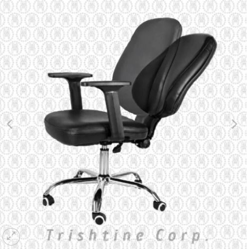 TCL-032 | Leather Office Chair (Category: Office Furniture & Fixtures) located in Caloocan City. Submitted by jim.trishtineofficefurnitures (Listing ID 1466614481, Image 1). Description: - Ergonomic black office chair ideal for work or study - Split backrest design for all-day posture support - Smooth height adjustment lever and adjustable armrests - Durable chrome metal base for maximum stability - Easy-to-clean synthetic leather upholstery - Sm
