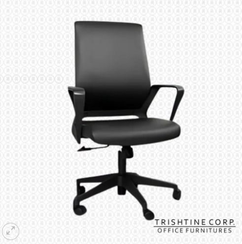 TCL-034 | Leather Office Chair (Category: Office Furniture & Fixtures) located in Caloocan City. Submitted by jim.trishtineofficefurnitures (Listing ID 1466614958, Image 1). Description: - Color: Sleek Black - Adjustable height lever for custom comfort - Fully padded seat and backrest for all-day support - Durable fixed armrests - Smooth-rolling 5-star caster wheel base for easy mobility - Solid and sturdy construction for daily office tasks - Co