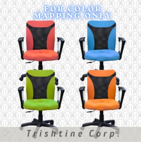 TCL-037 | Office Clerical Chair (Category: Office Furniture & Fixtures) located in Caloocan City. Submitted by jim.trishtineofficefurnitures (Listing ID 1466616421, Image 1). Description: - Ergonomic mesh back and soft cushioned seat for all-day comfort - Adjustable height via smooth gas lift mechanism - Heavy-duty plastic base with 360-degree rolling casters - Sturdy fixed armrests for extra support - Vibrant color options: Red, Blue, Green, and