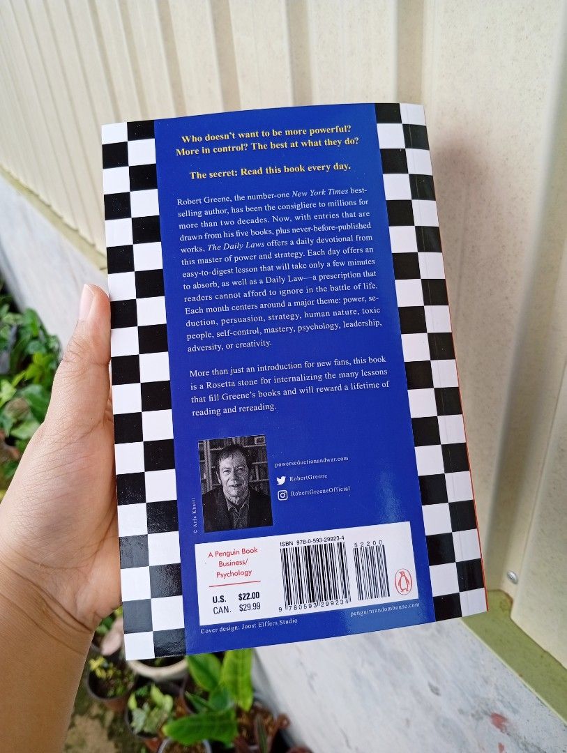 THE DAILY LAWS by Robert Greene (Category: Storybooks) located in La Trinidad. Submitted by cla.rissa317 (Listing ID 1466617337, Image 2). Description: 🌻❣️THE DAILY LAWS by Robert Greene❣️🤗🌿 Like New 💸300php Actual photos posted Location: Benguet For Dropping (COP/GCash) 🍂Malcolm Square, Baguio 🍂Km5, Pico, La Trinidad ‼️No to rush dropping pls For Delivery (GCash/Maribank): 🍂via GrabExpress 🍂Errand (kayo na po magpa errand) ‼️Payment firs