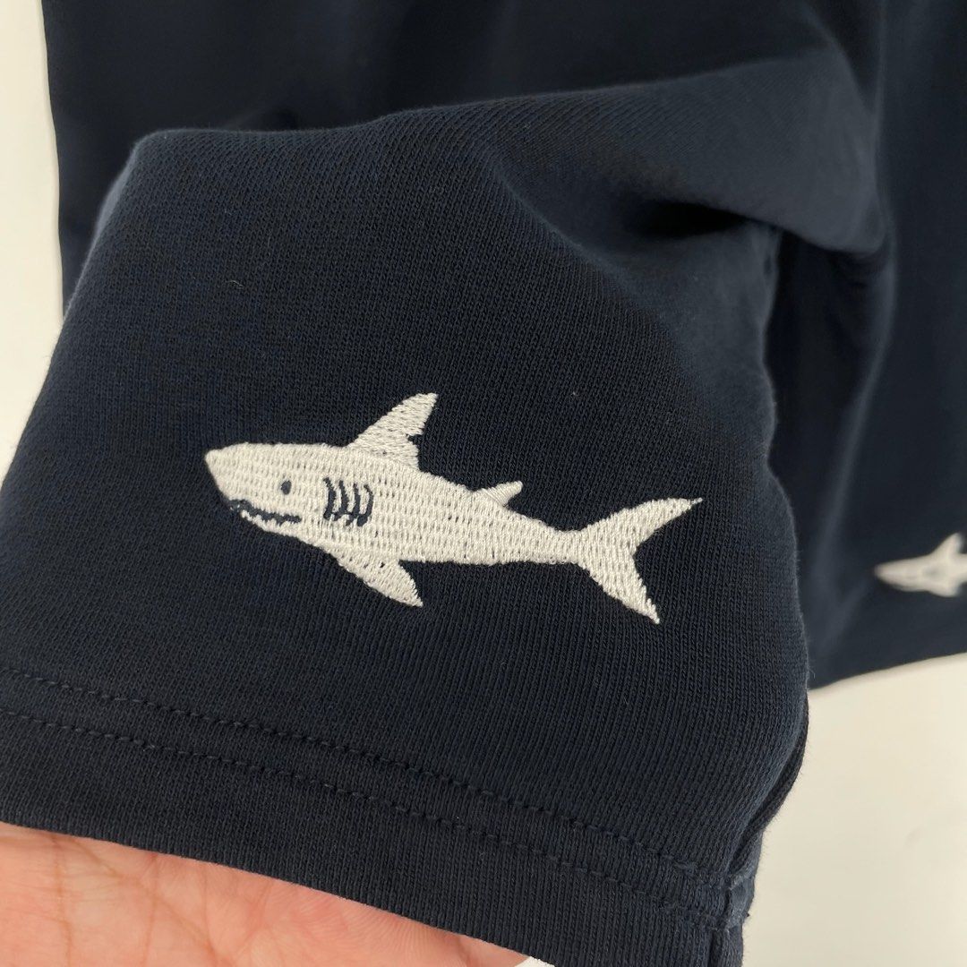 Thom Browne Embroidered Shark Sweat Shorts (Category: Shorts) located in Manila. Submitted by buzz.garments (Listing ID 1466700069, Image 3). Description: Size: 2 on tag Dimensions(inches) -Waist/Width: 30”-40” (Strechable) -Hip: 21” -Front Rise: 13” -Thigh: 11” -Inseam: 10” -Outseam/Length : 21” -Leg Opening: 11” - color may vary due to lighting. please manage your expectations-minimal and unseen flaws must be considered..