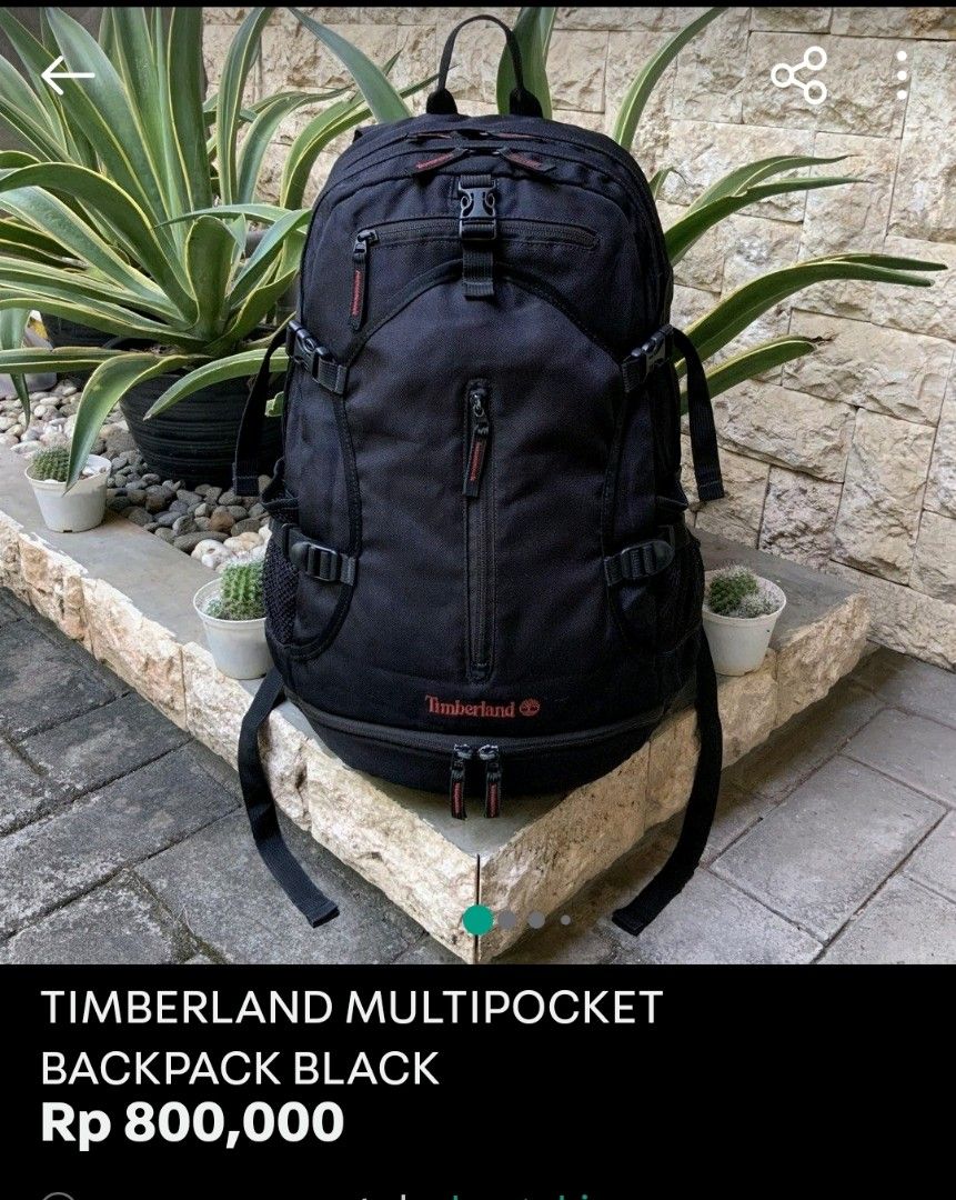Timberland Multipocket Backpack Black (Category: Backpacks) located in Baguio. Submitted by ozara.06 (Listing ID 1466729350, Image 2). Description: Timberland multipocket backpack Large size With shoe compartment Has washable/wipeable dirts 1500.