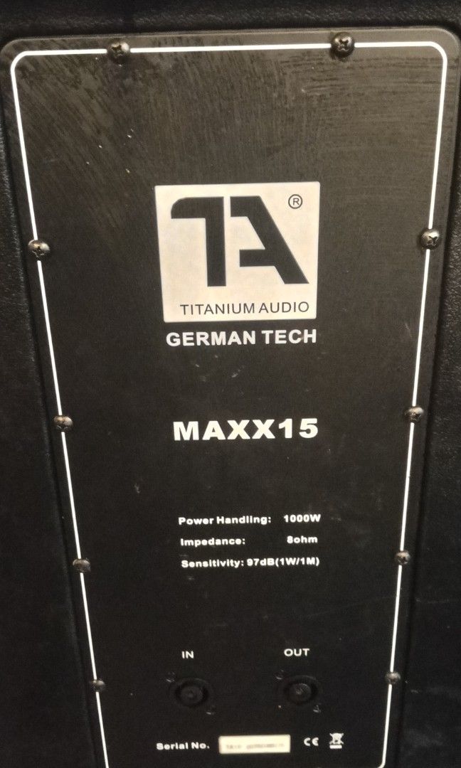 titanum 15" 1000 watts (Category: Soundbars, Speakers & Amplifiers) located in Pasig City. Submitted by akocjep (Listing ID 1466716119, Image 2). Description: for sale minsan lng nagamit natambak na.