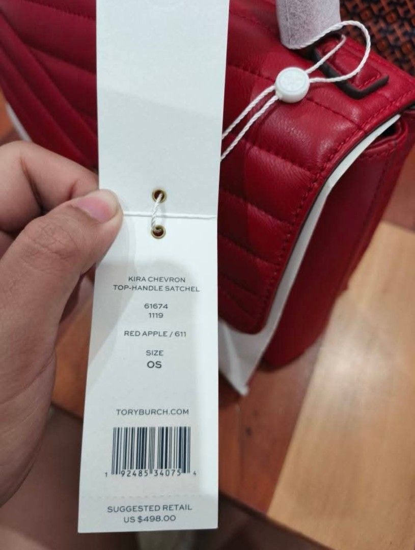 Tory Burch red satchel bag (Category: Luxury Bags & Wallets) located in Quezon City. Submitted by yancartz (Listing ID 1466744547, Image 2). Description: rfs: decluttering unopened items price nego.